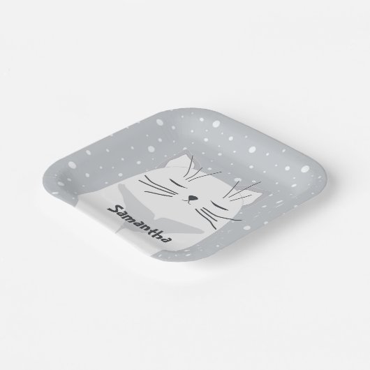 Cute cat, symbool van 2023. papieren bordje (Gebogen)