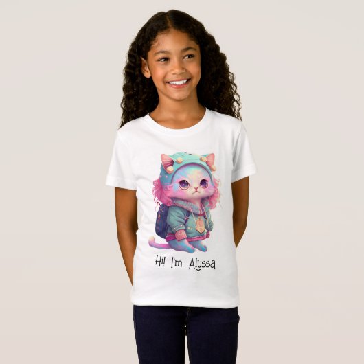 Cute Cat T-shirt (Voorkant volledig)