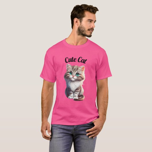 Cute Cat T-Shirt (Voorkant volledig)