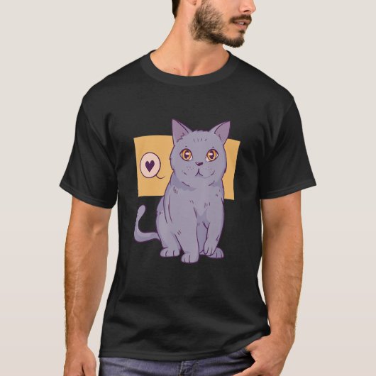 Cute Cat T-shirt (Voorkant)