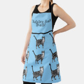 Cute Cat Tabby Pattern Blue Cats Mans Kitchen Schort (Insitu)