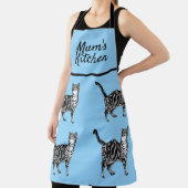 Cute Cat Tabby Pattern Blue Cats Mums Kitchen Schort (Insitu)
