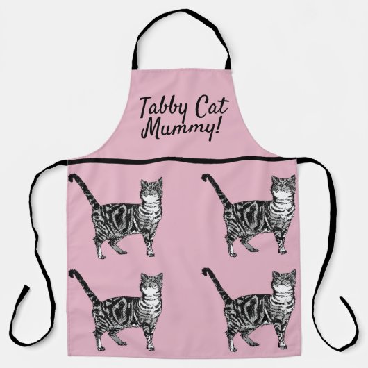 Cute Cat Tabby Pattern Blue Cats Mums Kitchen Schort (Voorkant)