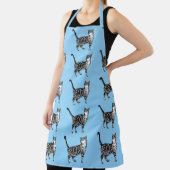 Cute Cat Tabby Pattern Blue Cats Womans Kitchen Schort (Insitu)
