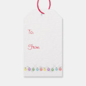 Cute Cat Tangled-Labels met kerstlampjes Cadeaulabel (Achterkant)