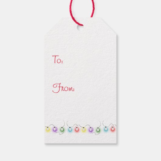 Cute Cat Tangled-Labels met kerstlampjes Cadeaulabel (Achterkant)