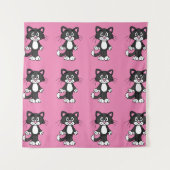 CUTE CAT-TAPESTRY WANDKLEED (Voorkant)