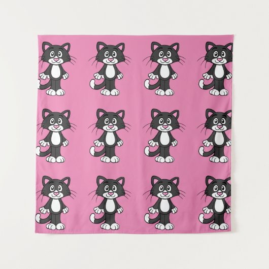 CUTE CAT-TAPESTRY WANDKLEED (Voorkant)