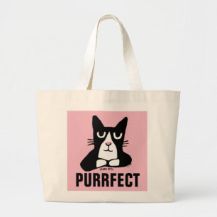 CUTE CAT-TASSEN, PANDA KAT PURRFECT GROTE TOTE BAG