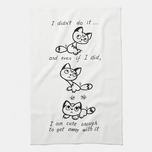 Cute Cat Tea Towel Theedoek (Verticaal)