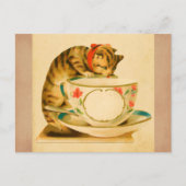 Cute Cat Teacup Briefkaart (Voorkant)