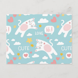 Cute Cat Tekening Briefkaart