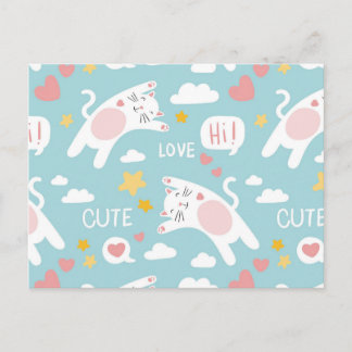 Cute Cat Tekening Briefkaart