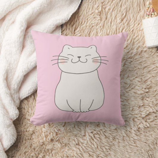 Cute Cat Tekening Kussen (Deken)