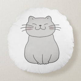 Cute Cat Tekening Rond Kussen