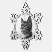 Cute Cat Tin Sneeuwvlok Ornament (Rechts)