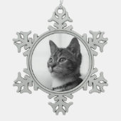 Cute Cat Tin Sneeuwvlok Ornament (Voorkant)