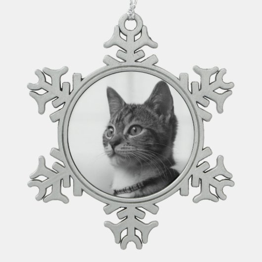 Cute Cat Tin Sneeuwvlok Ornament (Voorkant)