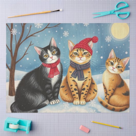 Cute Cat Tissue Paper Tissuepapier (Craft)