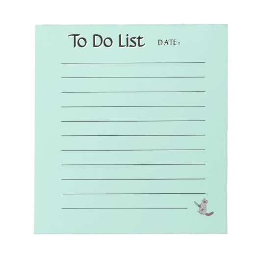 Cute Cat To-Do List Notepad Notitieblok (Voorkant)