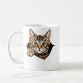 Cute cat torn the fabric cat tearing  koffiemok (Links)