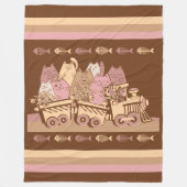 Cute Cat Train Fleece Blanket Deken (Voorkant)
