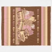 Cute Cat Train Fleece Blanket Deken (Voorkant (Horizontaal))