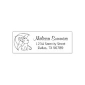 Cute Cat under Umbrella Address Self-inking Stamp Zelfinktende Stempel (Design)