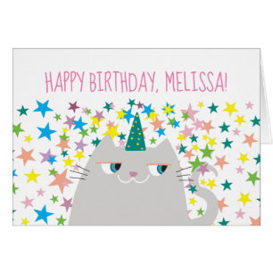 Cute Cat Unicorn Birthday Card