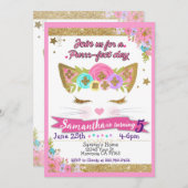 Cute Cat Unicorn verjaardagsfeest Kaart (Voorkant / Achterkant)