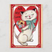 Cute  Cat Valentijnsdag Briefkaart (Voorkant)