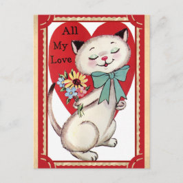 Cute  Cat Valentijnsdag Briefkaart