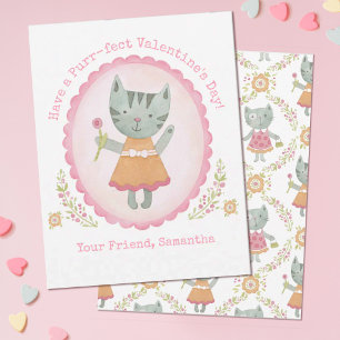 Cute Cat Valentijnsdag Kaart Notitiekaartje