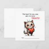 Cute Cat Valentine Card  (Voorkant / Achterkant)