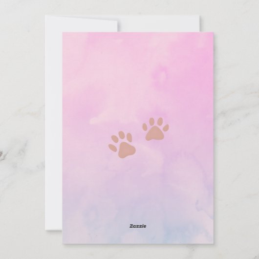 Cute Cat Valentine Card I Love You Meow & Forever Feestdagenkaart (Achterkant)