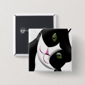 Cute Cat Vierkante Button 5,1 Cm (Voorkant /achterkant)