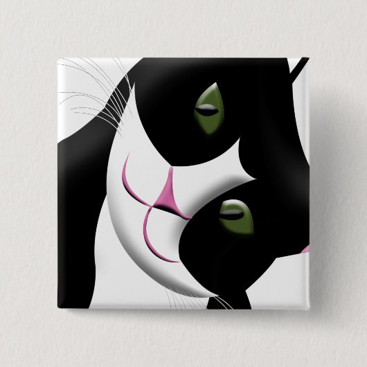Cute Cat Vierkante Button 5,1 Cm (Voorkant)