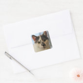 Cute Cat Vierkante Sticker (Envelop)