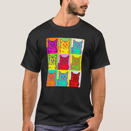 Cute Cat voor kitten Colorful Art T-shirt (Voorkant)