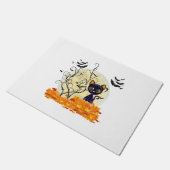 Cute Cat Waiting for Halloween Deurmat (Schuin)