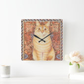 CUTE CAT WALL CLOCK VIERKANTE KLOK (Huis)