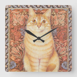 CUTE CAT WALL CLOCK VIERKANTE KLOK