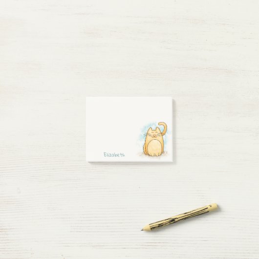 Cute Cat Waterverf Aangepaste Post-it notities Post-it® Notes (Op bureau)