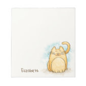 Cute Cat Waterverf personaliseren Notitieblok (Voorkant)