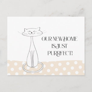 Cute Cat We hebben een nieuw adres verplaatst Briefkaart