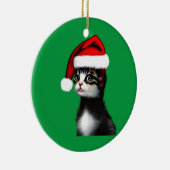 Cute Cat Wearing a Santa Claus Pet Keramisch Ornament (Rechts)