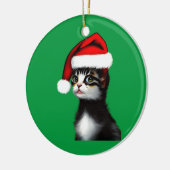 Cute Cat Wearing a Santa Claus Pet Keramisch Ornament (Links)