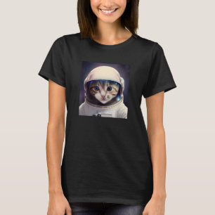 Cute Cat Wearing an Astronaut Helmet for Cat & Fel T-shirt