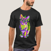 Cute Cat Wearing Carnival Mask Mardi Gras Cat T-shirt (Voorkant)