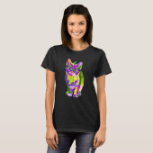 Cute Cat Wearing Carnival Mask Mardi Gras Cat T-shirt (Voorkant volledig)
